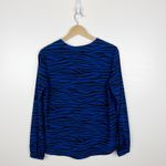 ALC Frank NWT‎ ALC Womens Kirk Silk Top in Blue/Black Zebra Sz 4 Office Career Lightweight Photo 5