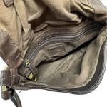 Cole Haan Brown Leather Crossbody Bag Distressed Brass Hardware Flap Closure Photo 3