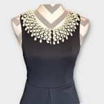 Free People Waffle Knit Peter Pan Collar Dress in Black Photo 3