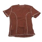 BDG  Womens Cotton Short Sleeve Shirt Crew Neck Rust Brown Size Small Photo 1
