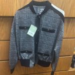 Pam & Gela Black and White Bomber Jacket Photo 0