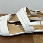 Talbots  Womens Keri Flats 8 Sandal Sling Back Leather Coastal Nautical White NEW Photo 3