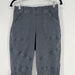 Spanx  Washed Black Stretch Mid Rise Twill Cargo Jogger Pants Size Medium Photo 9