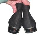 ASOS ACTON Flat Ankle Boots Bootie Women Size 6 Black Suede Side Zipper Preowned Photo 3