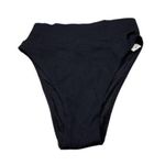 Aerie  Ribbed High Cut Cheeky Bikini Bottoms Black Size XXS 2XS Photo 0