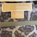 Michael Kors Leopard Print Cowl Neck Dress 2X Plus Grunge Glam Distressed Y2K Photo 2