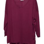 Bobbie Brooks Plus Size Women's Wine Long Sleeve V Photo 0
