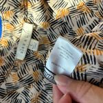 Alex & Lili V-Neck 3/4 Sleeve White Yellow and Black Short Sleeve  Blouse Photo 1