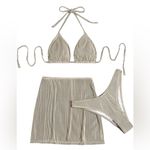 SweatyRocks Women's 3 Piece Zebra Striped Bikini Swimsuit & Beach Skirt Bathing Suit (165) Photo 3