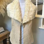 Bebe Women’s Light Camel Reversible Faux Fur Suede Vest Open Front Size XS Photo 0