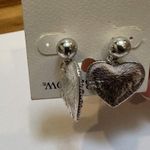 Croft & Barrow NWT  American Flag Colors Heart Pierced Dangle Drop Earrings Photo 4