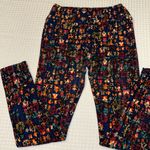 LuLaRoe OS One Size Leggings Colorful Abstract Print Navy Blue Orange Pink Photo 5