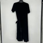 Ann Taylor NEW Black Velvet Wrap Dress Midi Length Short Sleeve Belted S… Photo 6