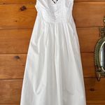 Lulus  Strolling Sicily White Pleated Backless Midi Dress Pockets Open Back Sz L Photo 1