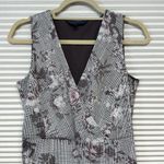 RACHEL Rachel Roy Black White
Glen Plaid Purple Floral Surplice Midi Dress Size 2 Photo 4