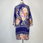 Johnny Was NWOT Blue Floral Pockets KIMONO Coat Sz S Photo 2