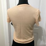 Aerie Women's T-Shirt Size Medium Peach Waffle Knit Short Sleeve Crew Neck NWT Photo 2