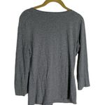 Garnet Hill  Gray Embroidered Floral Top Small Photo 3