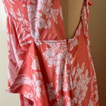 Free People Ashley Slip Dress 8 Womens Pink Plunge Maxi Ruffle Feminine Floral Photo 5