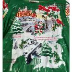 Vintage Womens Medium Embellished Christmas Santa Top Shirt‎ Holiday 3/4 Sleeve Photo 2