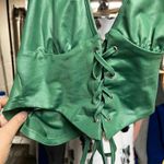 SheIn Green Faux Leather Halter Top Size Small Photo 3