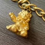 Vintage AVON Charm Bracelet Child Doll Skates Bear 6" Gold Photo 3