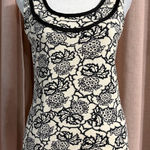 Rafaella  Cream and Black Floral Top Photo 0