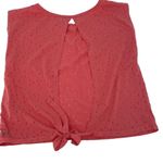 Zella Z By Womens Cutout Open Tie Back Top Yoga Workout Sleeveless Pink Medium Photo 1