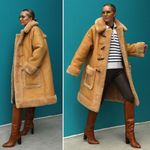 ALC Frank A.L.C. Brunswick Faux Leather & Faux Fur Camel Coat Size Small Photo 11