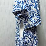 ZARA  OPENWORK EMBROIDERY MIDI White and Blue‎ DRESS Size L Photo 15