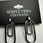 Simply Vera, Vera Wang Simply Vera Vera Wang Green Rhinestone & Gunmetal Pierced Earrings NWT Photo 2