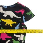 Dinosaur Print Dress Black Cotton Blend Square Neck Short Sleeve Casual Large Photo 8