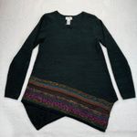 Soft Surroundings Tunic Sweater Asymmetrical Knit Trim Green Size S Photo 0