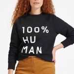 Everlane  Black Unisex French Terry Graphic Sweatshirt 100% Human Size Medium Photo 0