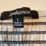 Ambiance Apparel Womens Short Sleeve cropped top stripped shirt size large Photo 2
