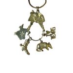 Unique Vintage Rare Vintage Texicana Pride Charm Necklace Western Southern Long Gold Chain Photo 10