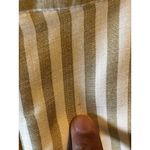 Becca Johnny Striped Ruffle Wide Leg Jumpsuit M White Golden Beige Pockets Lined Photo 5