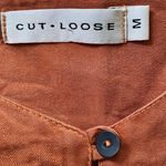 Cut Loose Size M Lagenlook Boxy Fit Shirt Top Blouse Long Sleeved Terracotta Orange Size M Photo 2
