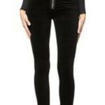 Good American  Good Waist Womens Black Velvet Exposed Zip Pant Photo 1
