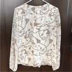 White House | Black Market EUC Rope and Tassel Print Blouse Photo 8