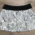 Queen Of The Court 14" Newsworthy Black White Swing Tennis Skirt Skort Large Black Photo 0