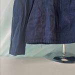 Chico's  Navy Blouse Long Sleeve Ruffle Button Up Size 1 Women’s Photo 2