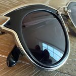 KAREN WALKER Bounty Black Gold 47mm Frame Sunglasses 1701424 MSRP $280 Size OS Photo 1