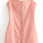 For Love & Lemons Peach Monika Hook-Front Denim Dress Photo 0