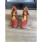 Clarks RARE  Collection Burgundy Suede‎ Leather Mary Jane Block Heel Shoes Size 8 Photo 1