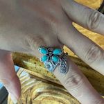 Sierra Nevada Turquoise Sterling Silver Butterfly Sunflower Ring Size 9 Blue Photo 3