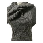 I.e.i. Shimmer of Silver on VTG Black Cowel Neck S/Sleeve Sweater Dress Size M Photo 3