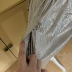 Sabina Musayev‎ Gold Metallic Shimmery Foil Oversized Dress Size Extra Small Silver Photo 5