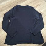 Willi Smith Navy Blue V Neck Knit Sweater Long Sleeve Side Slits Womens XL Photo 4