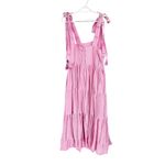 Mille Daphne Bubblegum Pink Polka Dot Eyelet Tie Shoulder Tiered Midi Dress New Photo 7
